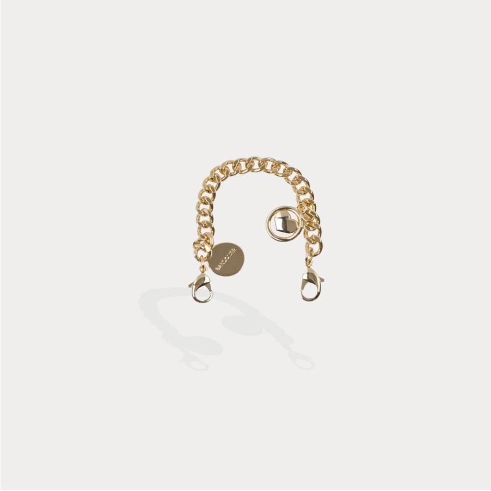 Bandolier Wristler Circle Heart Charm Gold
